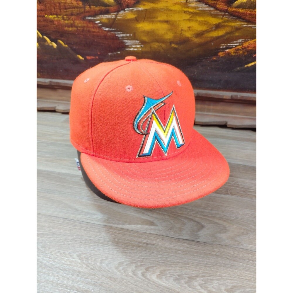 Miami Marlins New Era 59Fifty Fitted 7 1/4 Hat Cap Men Women MLB Baseball Orange